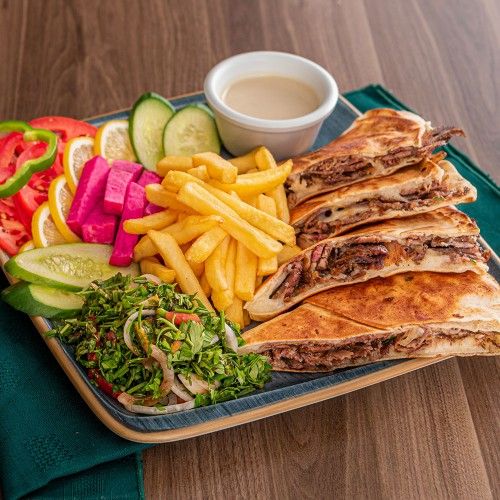 Meat Shawerma With Mozzarella Cheese Sandwich