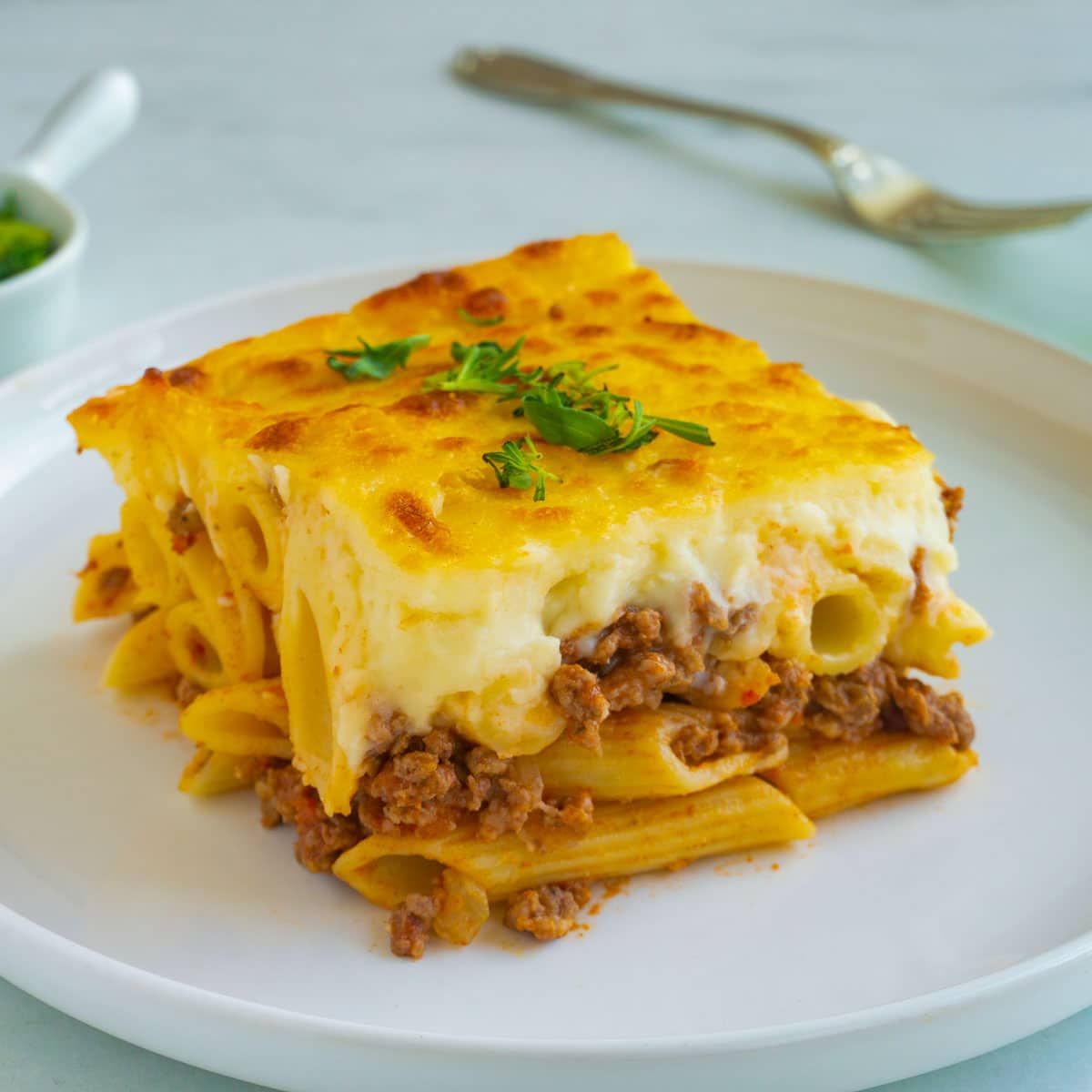 Macaroni casserole with bechamel