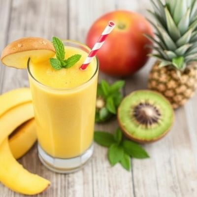Mango Kiwi Pineapple Mint Smoothie