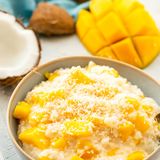 Rice Pudding Mango Pieces With Nuts