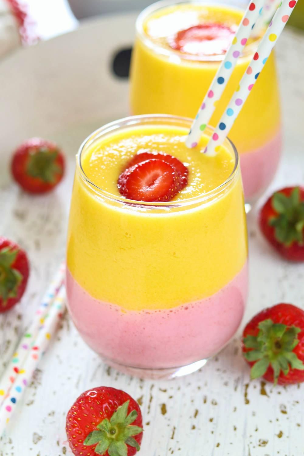 Mango with strawberry Juice