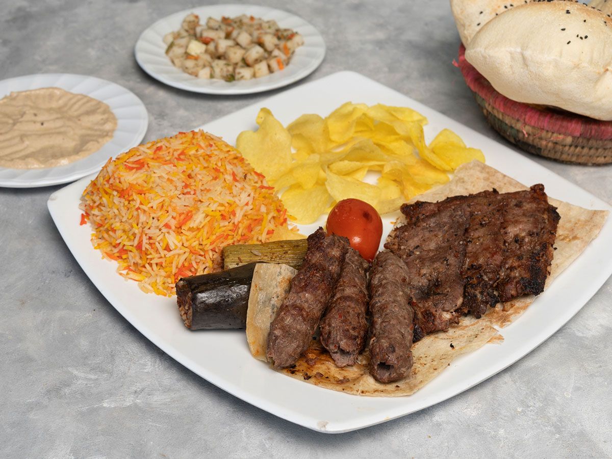 Mixed Grill Roast Beef, Kofta, and Shish Tawook Meal
