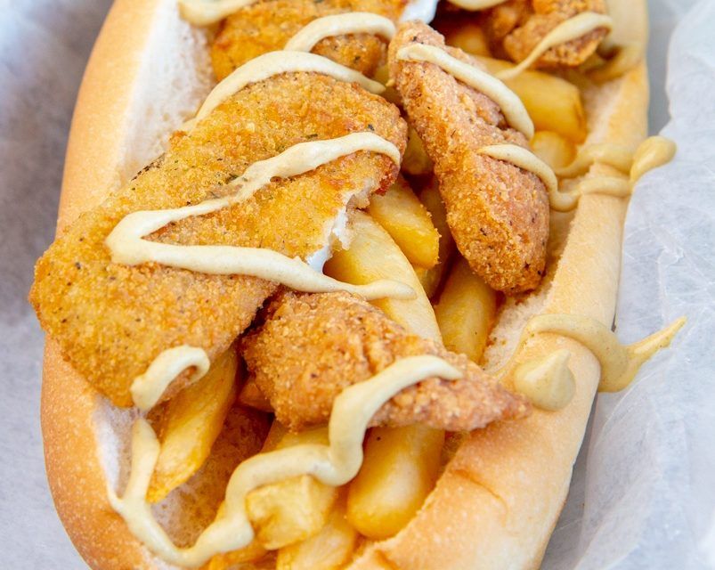 Mozzarella French Fries Sandwich.