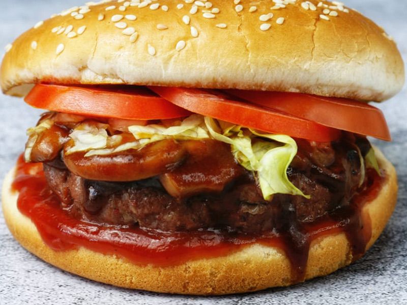 Beef Burger With Mushroom Sandwich