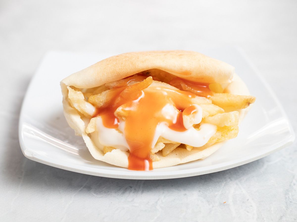 Potatoes With Ketchup And Mayonnaise Sandwich