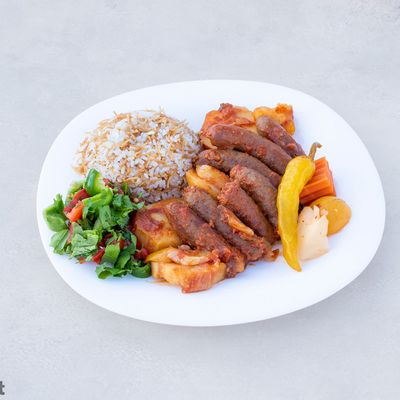 Grilled sausage meal