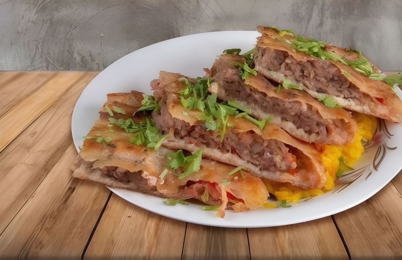 Meat Hawawshi With Roast Beef Slices