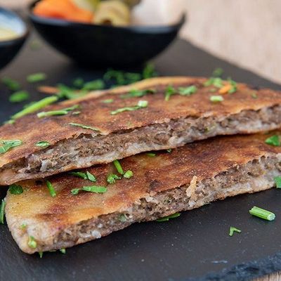 Meat Hawawshi with Mozzarella