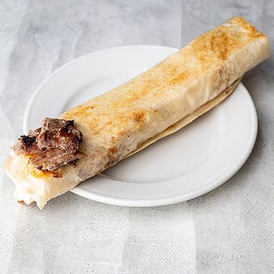Meat Shawarma sandwich Mushroom and Mozzarella Saj