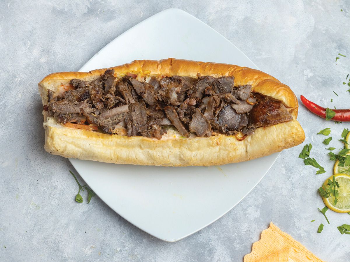 Meat Shawerma Sandwich Vienna Bread