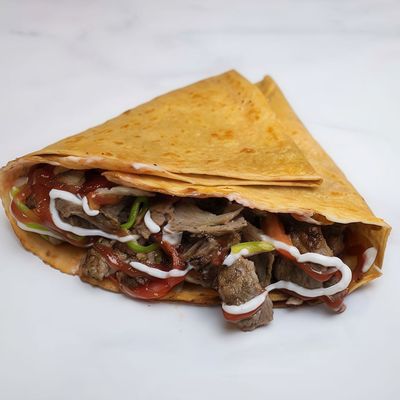Meat shawarma crepe