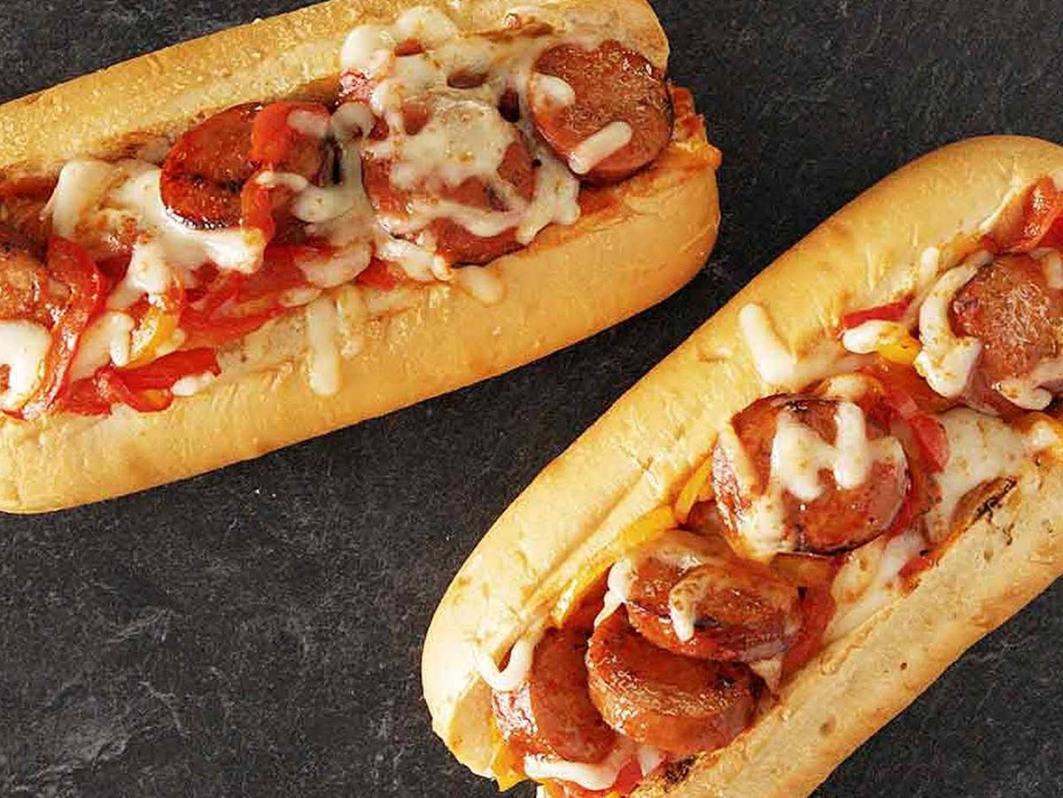 Mesakaa with sausage sandwich