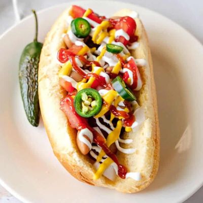 Mexican hot dog sandwich
