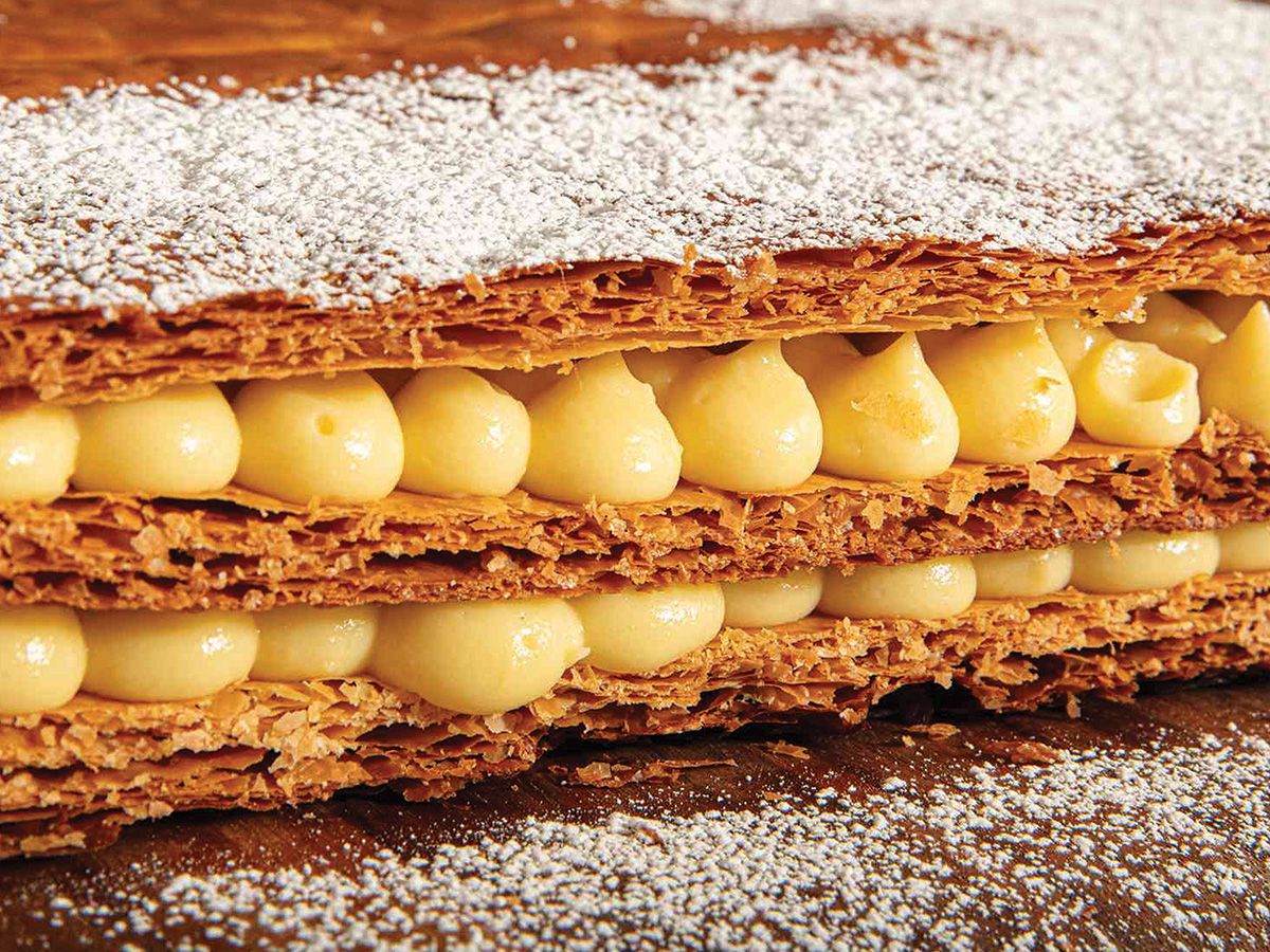 Millefeuille gateau with cinnamon sugar