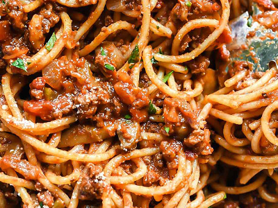 Meat Shawerma Spaghetti Pasta
