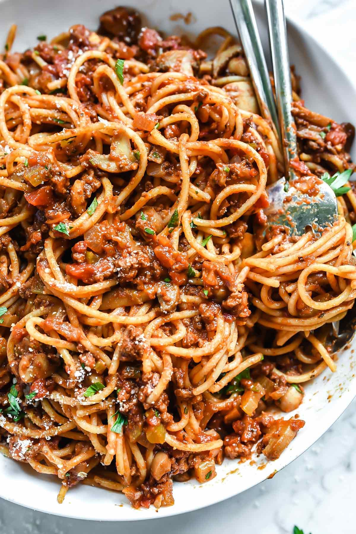 Pasta with mixed meats