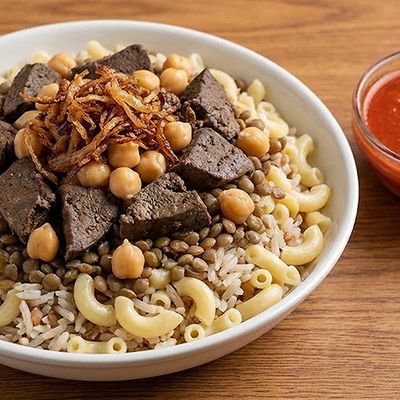 Mixed Koshary With Liver