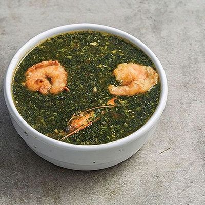 Molokhia Soup with Shrimp
