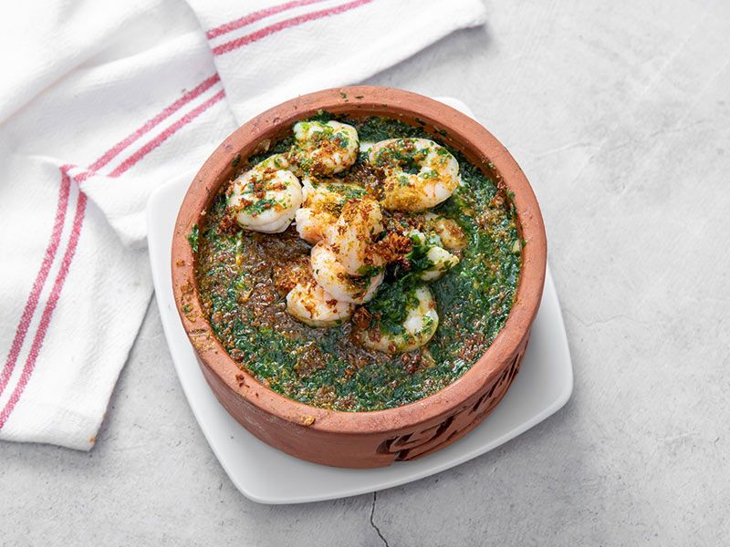 Molokhia With Shrimp Casserole
