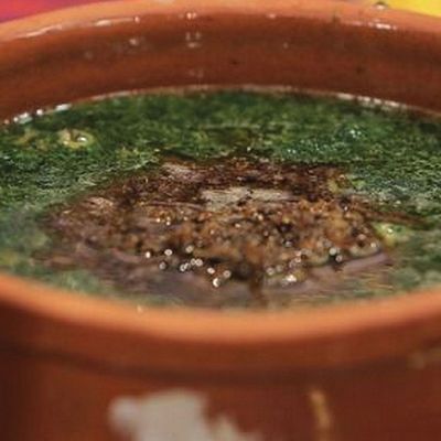 Molokhia with fried garlic Casserole