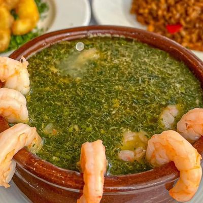 Molokhia with shrimp