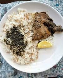 Molokhyia & Chicken Thighs with Rice