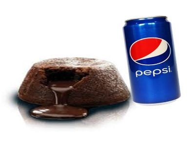Molten Cake And Pepsi Can