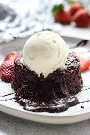 Molten Cake With Ice Cream