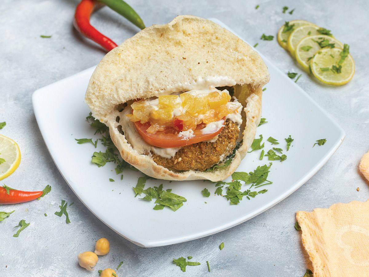 Falafel with Pickled Lemons with Safflower.