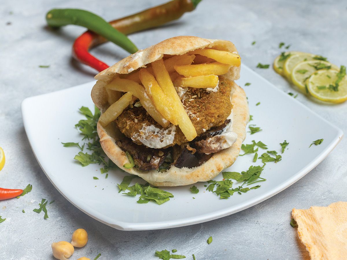 Falafel With Pickled Eggplant