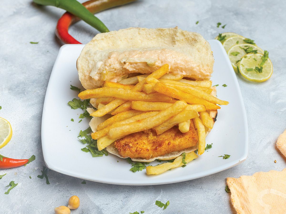 Fried cheese and potato sandwich