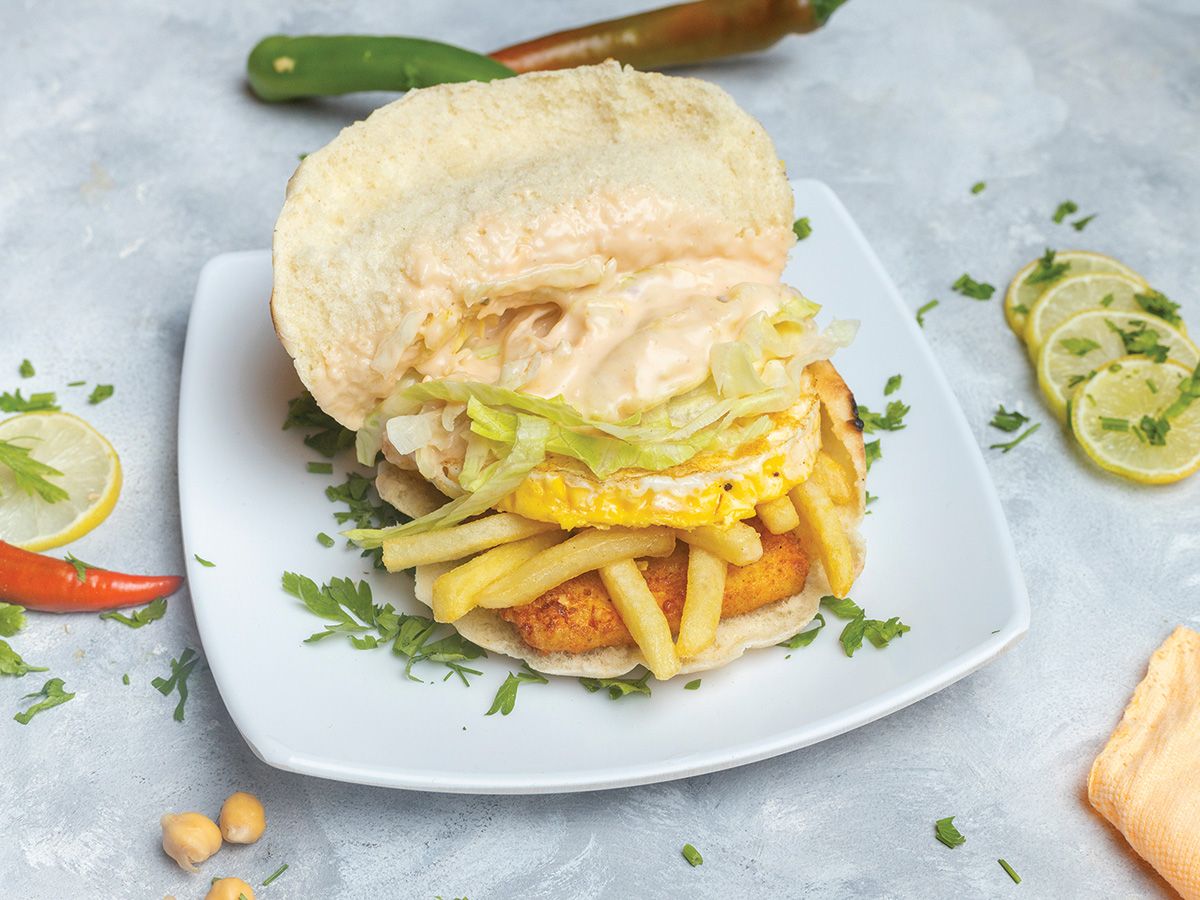 Jumboo Fried Cheese With Eggs And French Fries Sandwich