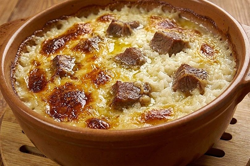 Oven Baked Rice Tajine with Meat
