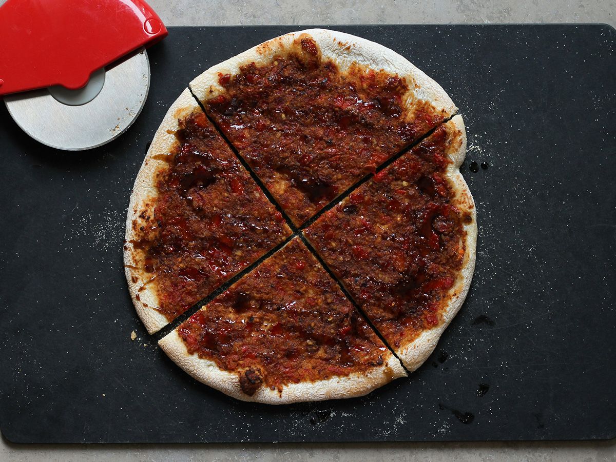 Muhammara with cheese