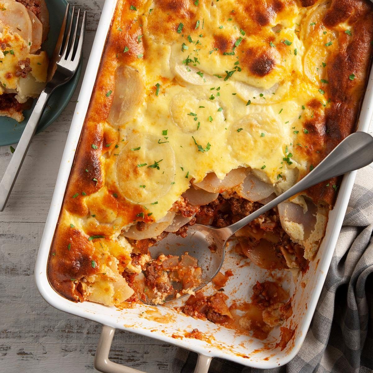 Musaka casserole with minced meat
