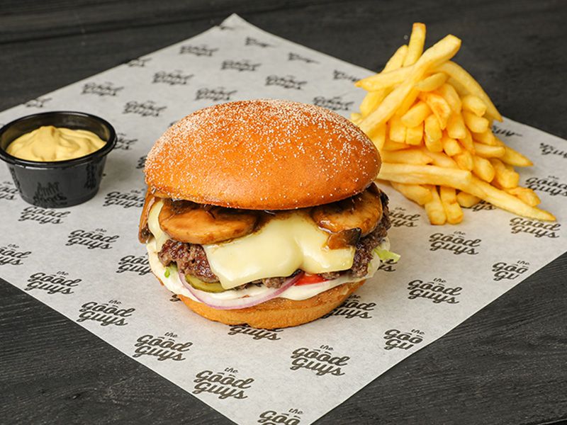 The Good Mushroom Swiss Burger