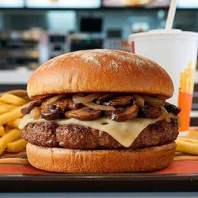 Mushroom Beef Burger Combo
