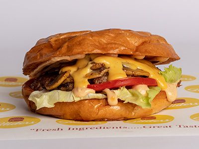 Mushroom Burger Sandwich