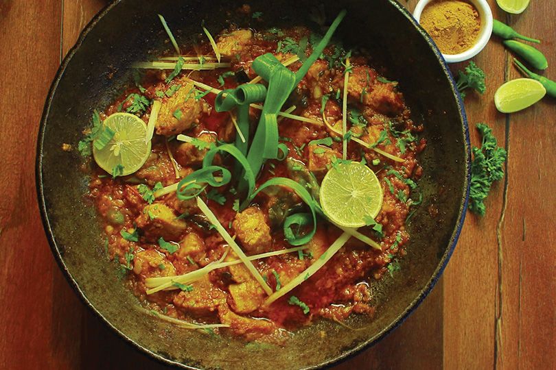 Mutton Shinwari Karahi in a traditional karahi