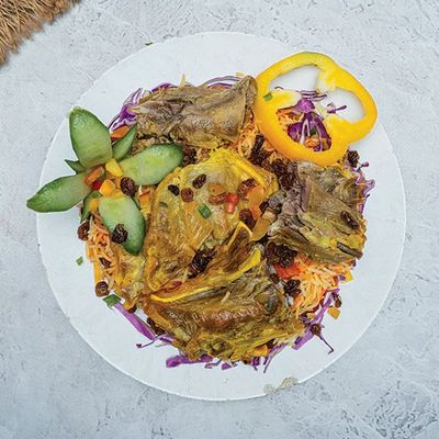 Nafar meat Kabsa or biryani with rice