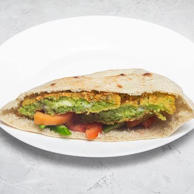 Falafel sandwich stuffed with mozzarella cheese