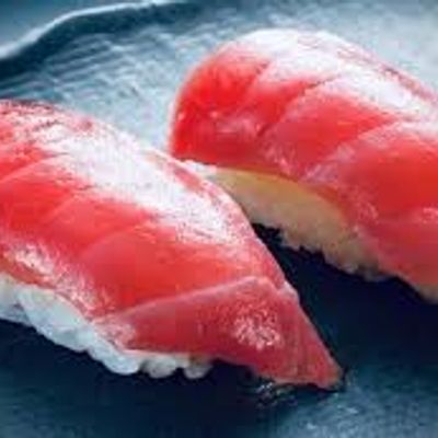 Nigiri maguro tuna sushi rice with tuna