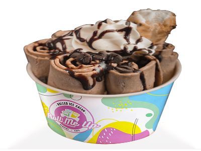 Nutella Chocolate Cheesecake Ice Cream Roll