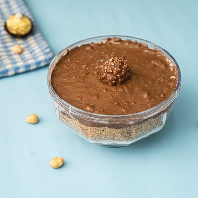 Bowl Of Rizo Kunafa With Nutella And Nuts