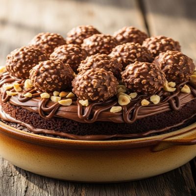 Nutella Ferrero Rocher Brownies Cake casserole