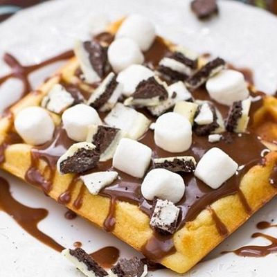 Nutella marshmallow waffle