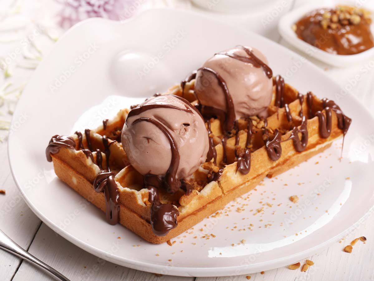 Nutella melted waffle