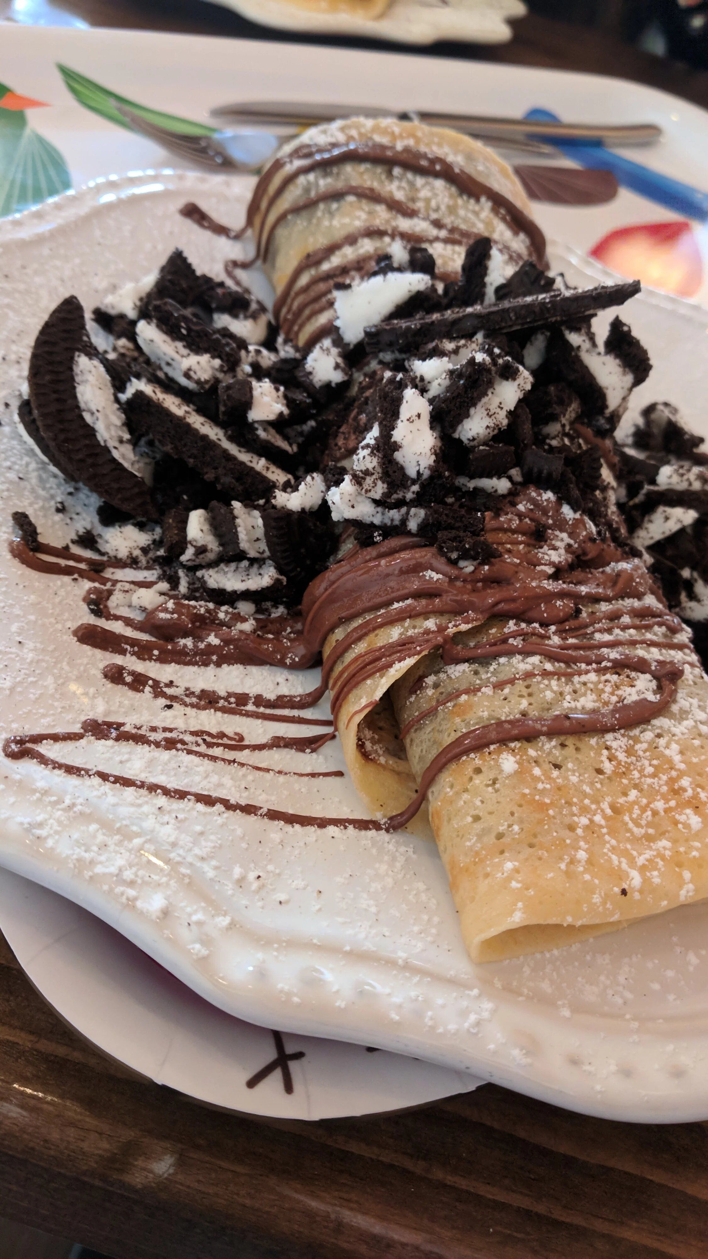 Nutella with hohos and oreo crepe