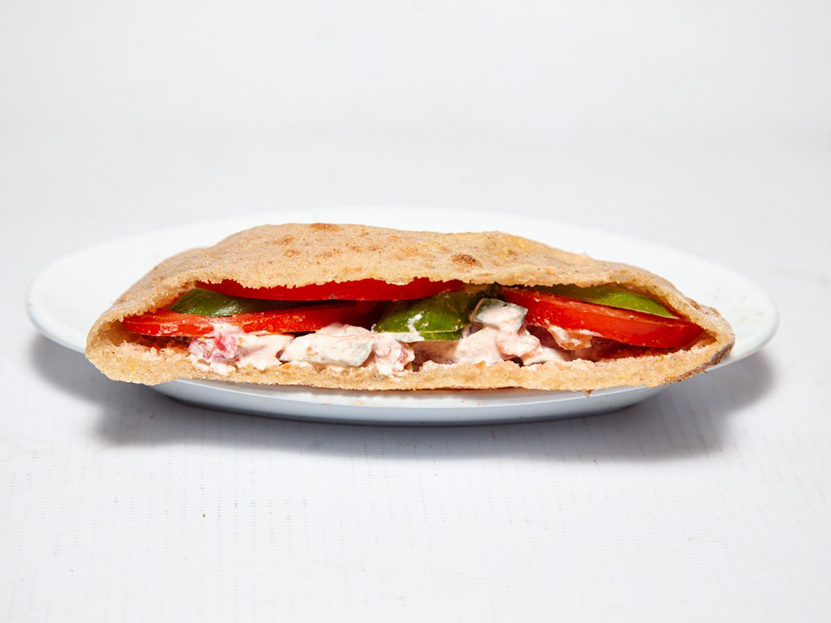 Obour Land cheese tomato and cucumber sandwich
