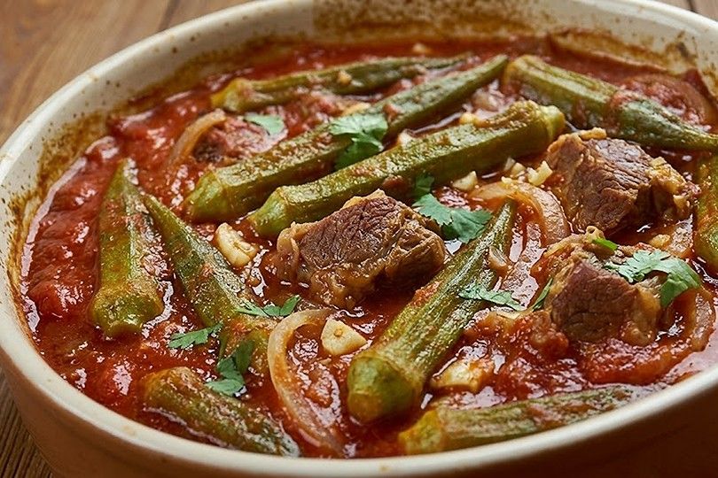 Okra Tajine with Lamb Meat